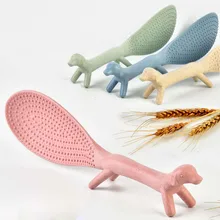 Трехцветная креативная Милая Вертикальная ложка для домашней кухни, для маленькой собаки, антипригарный светильник для риса, весло для пшеницы и риса# LC