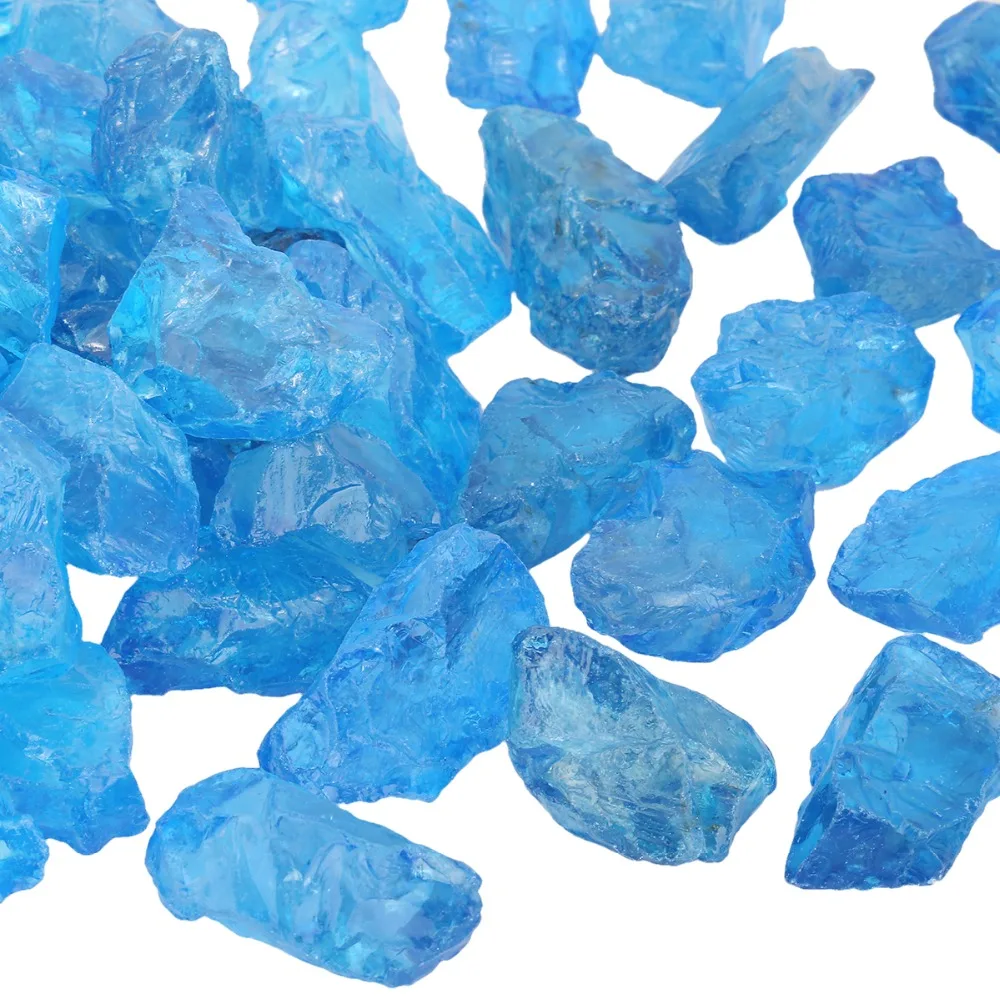 

TUMBEELLUWA 1Lot (230g) Blue Titanium Coated Natural Rock Quartz Raw Rough Stone for Jewelry Making,Wire Wrapping,Reiki Wicca