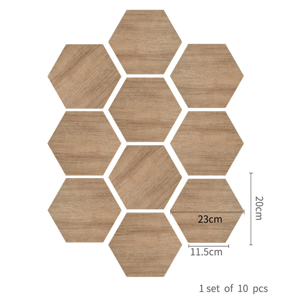 20*23 см напольная наклейка 10 шт. Шестигранная плитка наклейка ПВХ Наклейка на стену самоклеящаяся напольная наклейка украшение дома - Цвет: Assorted Color