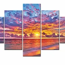 5d алмазов картина полная квадратный закат на море пейзаж Рождество Вышивка diy Вышивка крестом Рождественский Декор Горячая 925 Розовое свечение