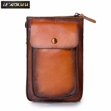 Качественная кожаная многофункциональная Повседневная модная маленькая сумка-мессенджер на одно плечо дизайнерская поясная сумка " чехол для телефона 021b