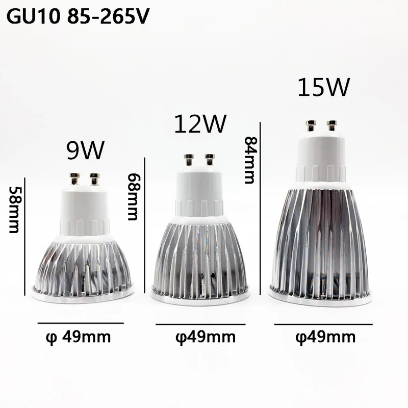 COB Светодиодный прожектор 9 Вт, 12 Вт, 15 Вт, led светильник GU10/GU5.3/E27/E14 85-265 V MR16 12 V Cob Светодиодная лампа теплого белого света Холодная Белая Шарообразная светодиойдная лампа