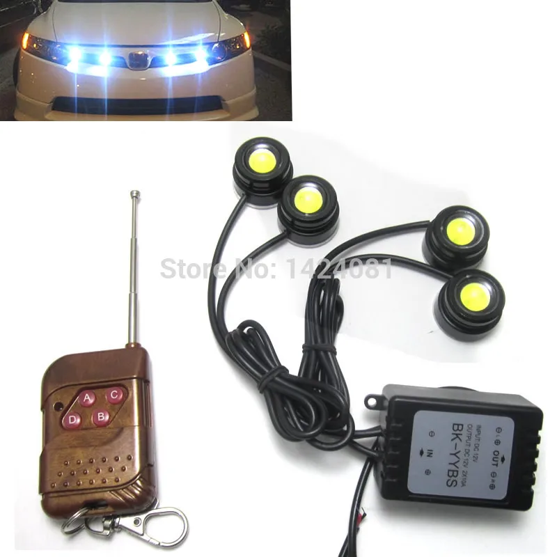 4in1 12v Hawkeye Led Car Emergency Strobe Lights Drl Wireless Remote Aliexpress