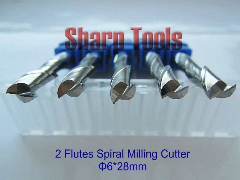 

CNC Milling Cutter Blade- 6x28MM Two Flute Carbide Router Cutting Bits Milling Tools for CNC Router Wood Carving Tools 10Pcs/Kit