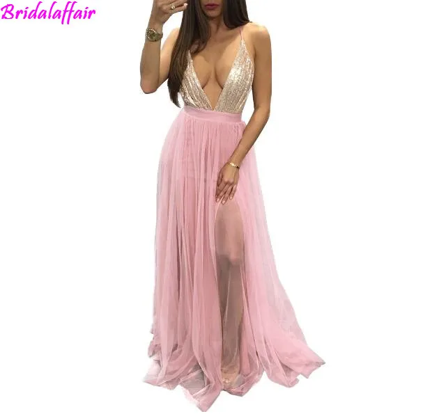

Custom Pink Floor-length Evening Dress V neck Sleeveless Empire Crystal Beading Ladies Formal Dress Prom Gown robe de soiree