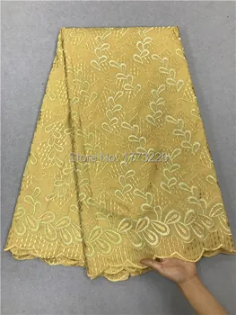 

(5Yards/Pc)African Dry Lace Fabric Swiss Voile With Stones Swiss Cotton Lace High Quality African Lace Fabrics For Wedding Dress