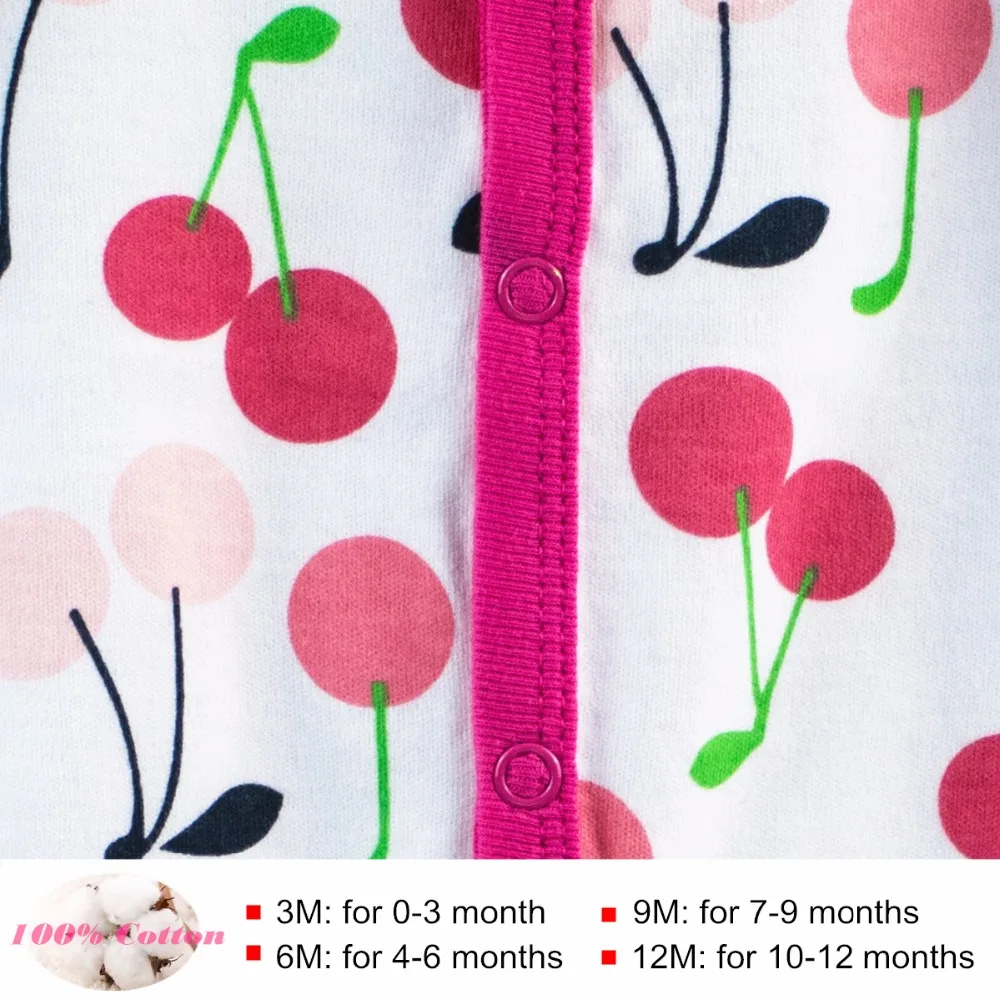 Roupas de Menina Pijamas dos Desenhos Conjunto de Roupas 3 Pcs Bebê Menino Footed Macacão Recém nascidos Confortáveis Animados Impresso Macacão Infantil Romper Meninas 12 Cheap Macaquinho
