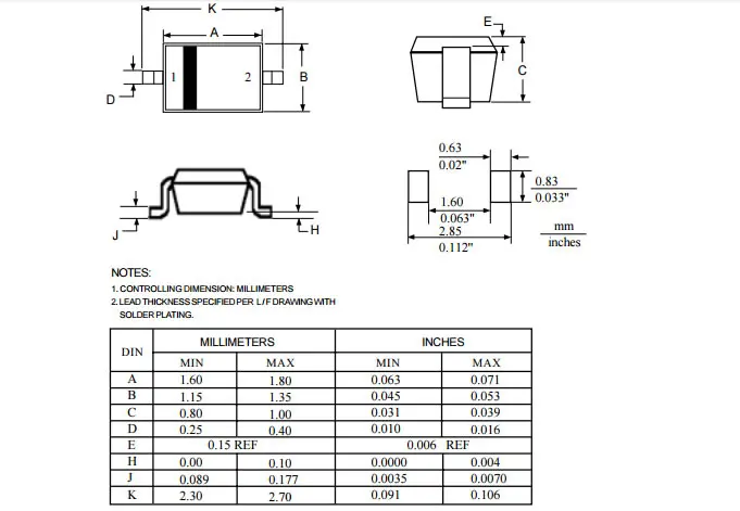 Диод Зенера MCIGICM 100 шт. SOD 323 200 МВт поверхностное крепление 2V4 2V7 3V 3V3 3V6 3V9 4V3 4V7 5V1 5V6 6V2