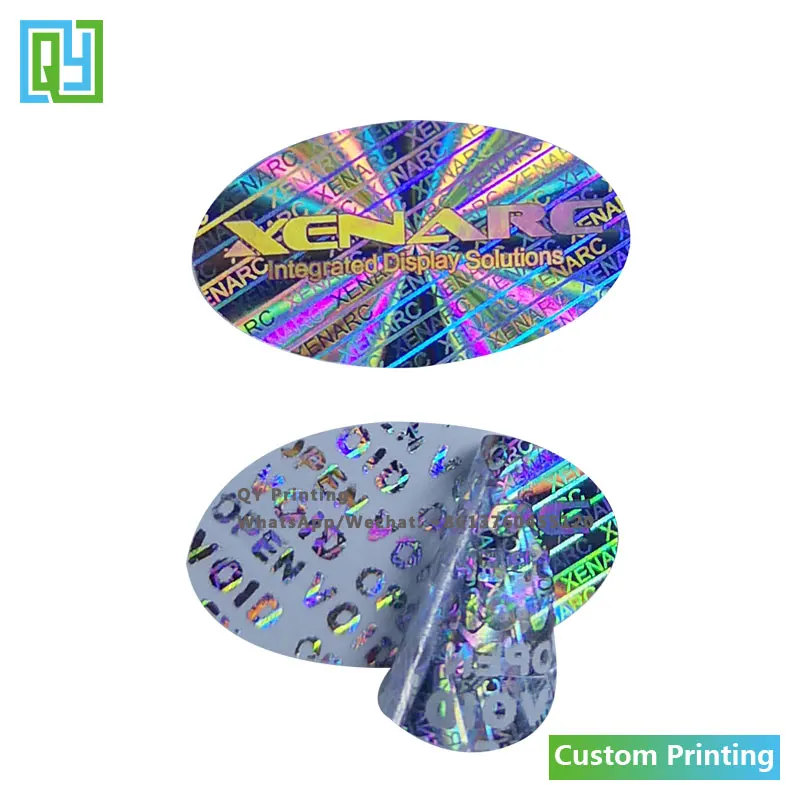 

10000pcs 25x14mm free shipping custom printing 3D hologram stickers secure genuine holographic labels warranty VOID seal tags