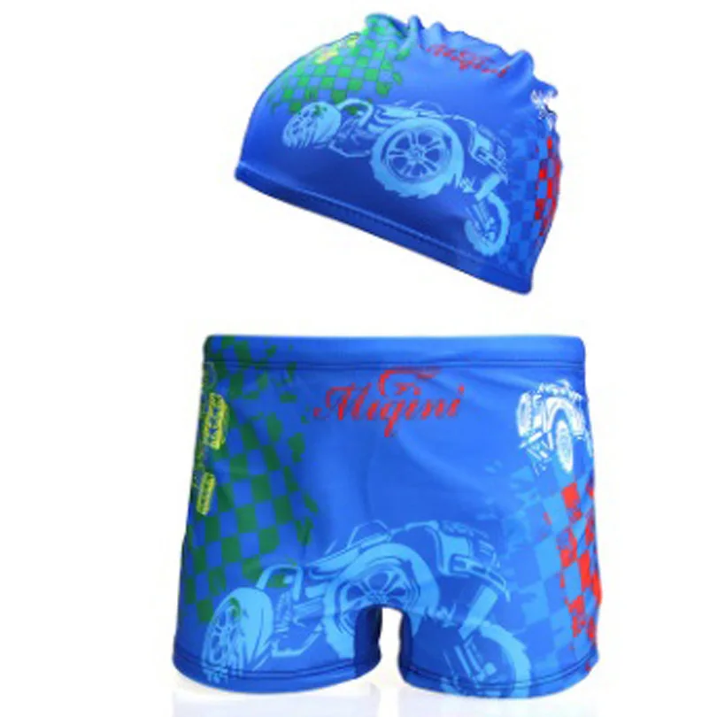 2PCS Swimming Trunks+Swim Caps Kids Swimwear Child Baby Boys Swim Trunks Animal Board Shorts Beach Hat Dinosaur