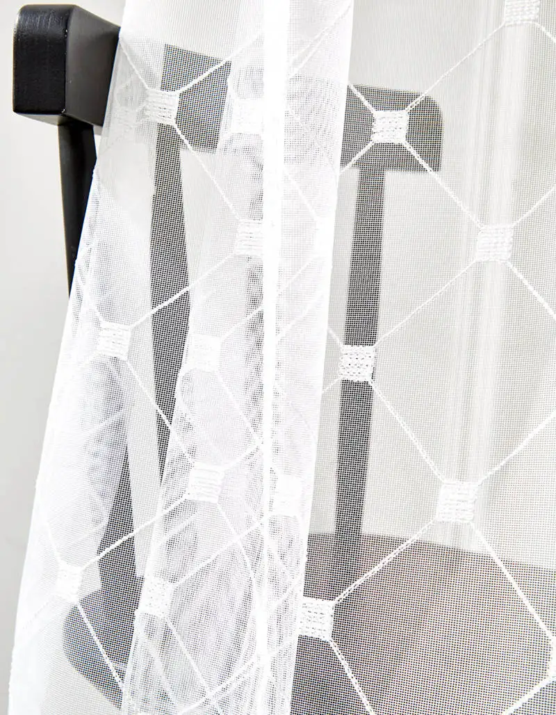 Белый плед полотенце вышитая вуаль занавеска для гостиной простой современный геометрический узор эркер лечение шторы P308C