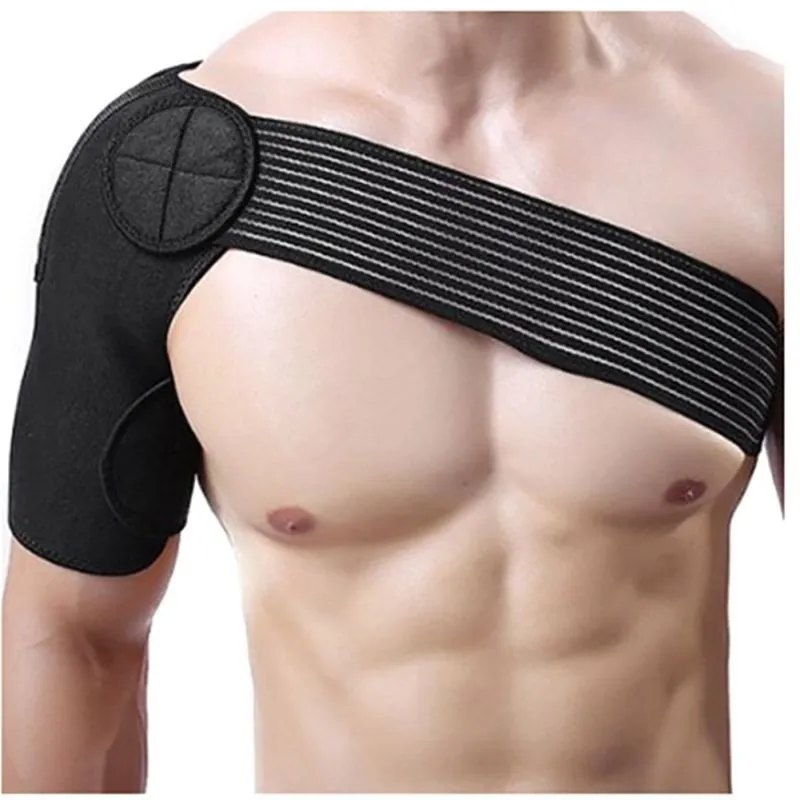 Регулируемый дышащий спортивный бандаж для плеча для спортзала, фиксатор на спине, пояс с запахом, черный бандаж