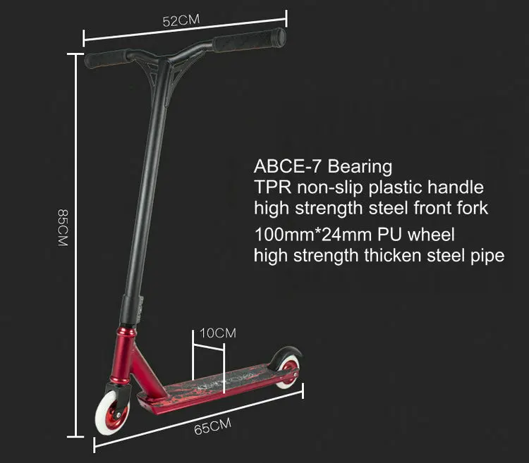 Трюковые самокат анодированный Алюминий руль bmx