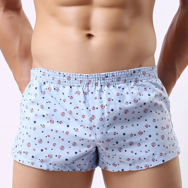 Men Underwear Боксер Шорты Стволы Брюки Хлопок Мужчины Cueca Боксеры Underwear Печатные Мужчины Шорты Главная Трусы std05 - Цвет: blue star