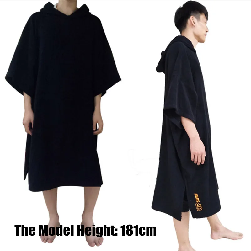 surf poncho Wetsuit Changing Robe Poncho with hood for Swim, Beach sports 320GSM terry cloth cotton oversize adult