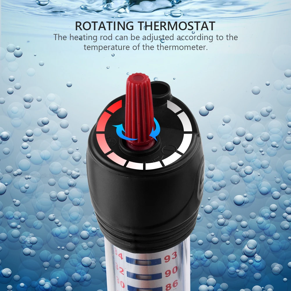 220v Aquarium Submersible Fish Tank Automatic Water Heater Eu Plug Constant Temperature Heating Rod With Protective Sleeve
