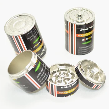 

24pcs/lot grinder mill herb smoke cracker Battery shape special grinder smoke detector tobacco grinder for Tobacco
