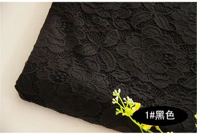 Женская мягкая эластичная кружевная ткань высокого класса, осенние и зимние модные платья, рубашки RS999 - Цвет: 1  Black
