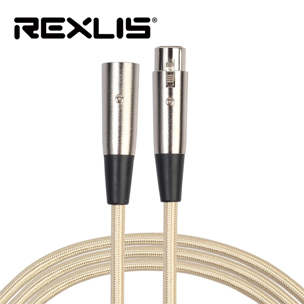 

3 Pin XLR Male to Female Microphone Audio Cable Extension Audio Braided Shielding Mic Cable Gold Wire Line 0.3m/1m/1.8m/3m