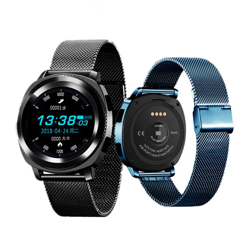 

L2 Smart Watch Men IP68 Waterproof Heart Rate Monitor Steel Strap Replaceable Sport 1.3 Inch Screen 380Mah Smartwatch