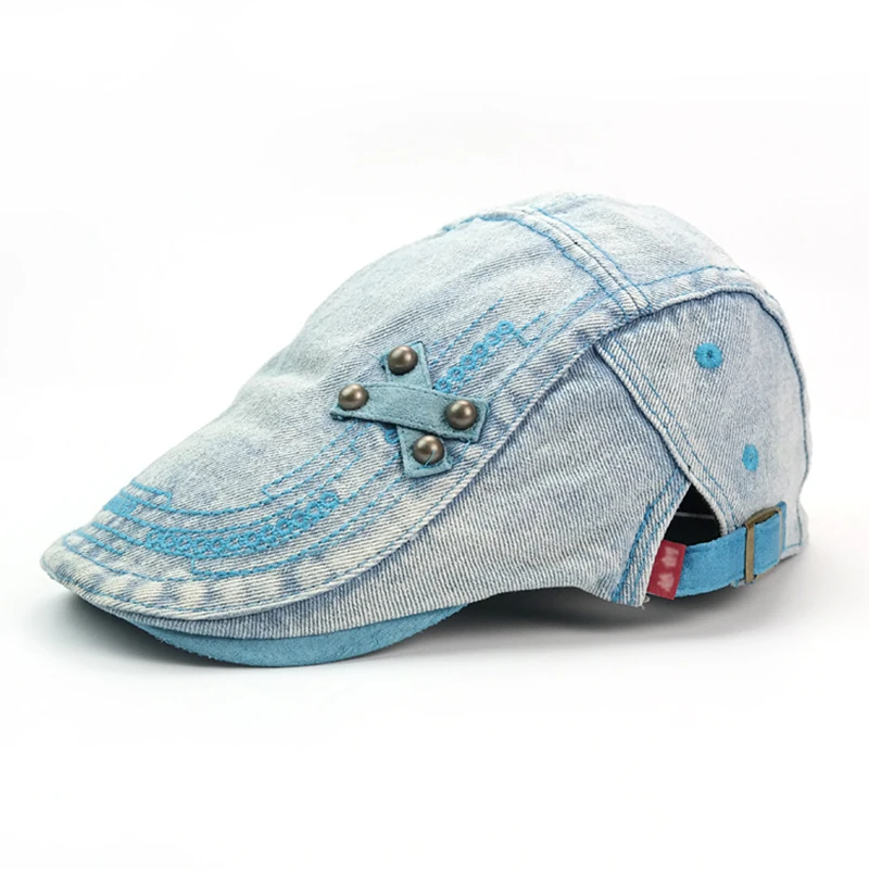 

Brand Washed denim Berets Unisex Sunscreen Shade sunhat Snapback Spring and autumn new style Fishing cap men women caps