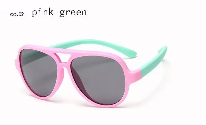 WarBLade поляризованные солнцезащитные очки для детей TAC TR90 пилот мягкий каркас для маленьких мальчиков и девочек Солнцезащитные очки UV400 ребенок дети Наружные защитные очки - Цвет линз: pink green