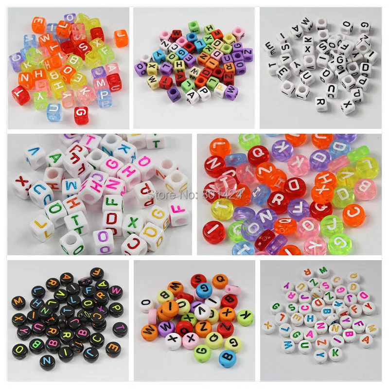 

100pcs 81-243 many kinds of multicolour square/coin plastic acrylic beads A-Z letters of an alphabet diy fashion beads
