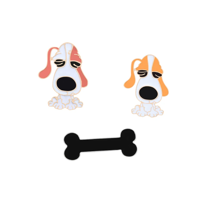 Dog Bone 3 шт./компл. мультфильм Животные брошь Милые обезьянки из альпаки овечий в виде рыбки, кота, собаки, кролика, куртка с лацканами эмаль на булавке на значки для детей, ювелирное изделие, подарок - Окраска металла: Dog Bone