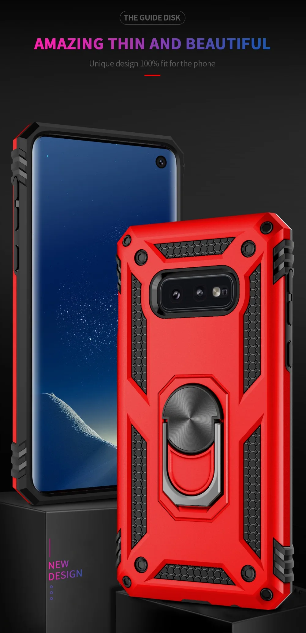 Case For Samsung S10e S10 Plus Cover Hybrid Shockproof Armor Magnetic Finger Stand Case For Samsung S8 S9 Plus Note8 Note9 Cover (9)