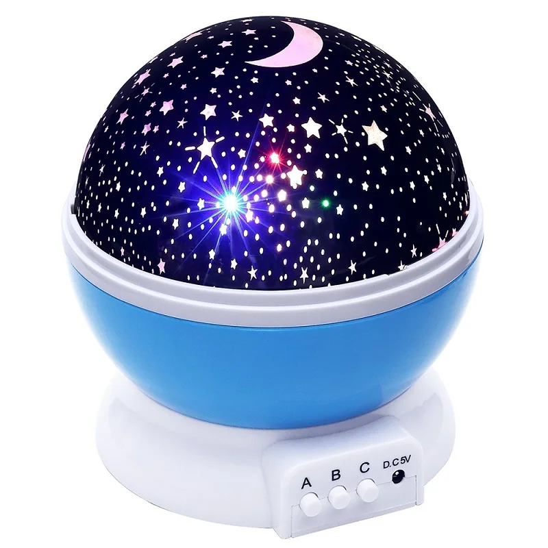 Новинка светящиеся игрушки Звезды Луна звездное небо светодиодный Ночной Светильник проектор Батарея USB ночной Светильник творческая детская игрушка на день рождения, Рождество - Color: Blue