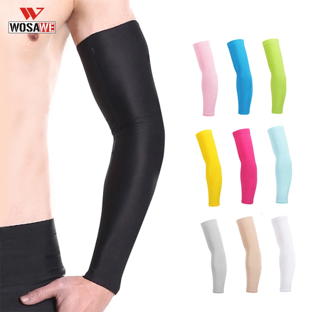 

WOSAWE Ice Fabric Arm Sleeves UV Protection Basketball Elbow Pad Military Colorfully Motorcycle Motocross Cycling Arm Warmer