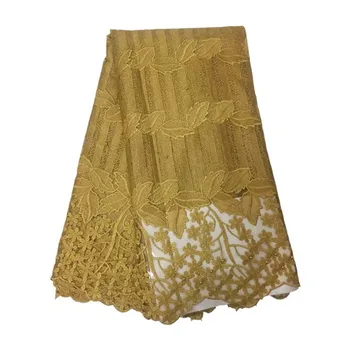 

African Lace Fabric 2018 High Quality Lace Nigerian Lace Fabric With Beaded Embroidery Tulle French Lace For Wedding Dress (YD11