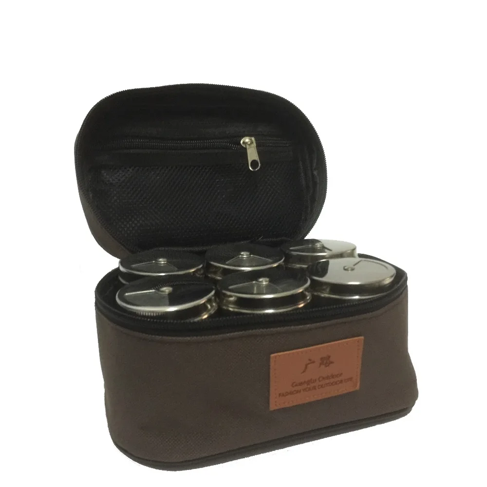 6 Pcs/S al aire libre vajilla de acero inoxidable condimento botellas de latas para Camping viaje cocina cocinar al aire libre barbacoa de utensilios de cocina