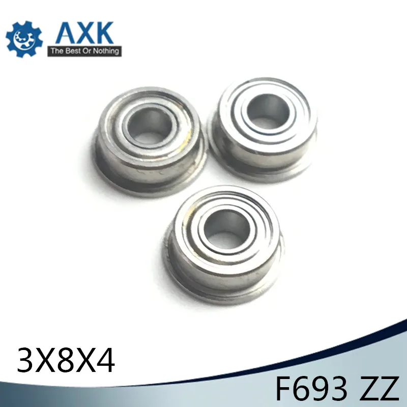 F693ZZ Фланцевая втулка подшипника 3x8x4 мм ABEC-1 ( 10 шт.) фланцевые F693 Z ZZ шариковые