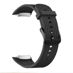 Silicone Replacement Strap for Fitness Tracker Bracelet (Black)
