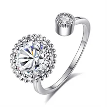 Anéis abertos para mulheres festa de luxo com cristal ajustável anel feminino dedo jóias moda