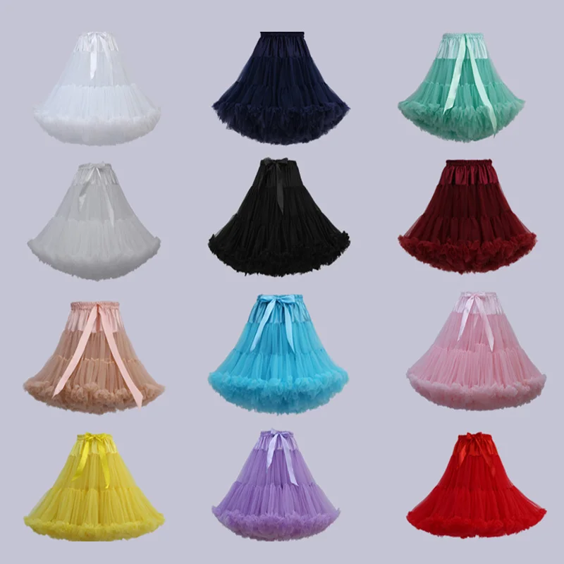

FOLOBE Multi Color Fluffy 55cm Womens Girls Soft Tutu Skirts Ballerina Pettiskirt Cosplay Ballet Skirts Party Dance Skirts TT009