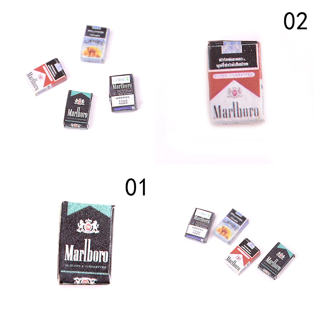 

Mini 4 Styles 11*8*4mm Creative gift Vintage Cigarettes Model For Doll House Dollhouse Miniatures Accessories