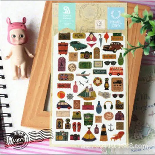 

Vintage Cute Travel Story series paper sticker / Decoration label /Diary deco stickers/School office supplies G092