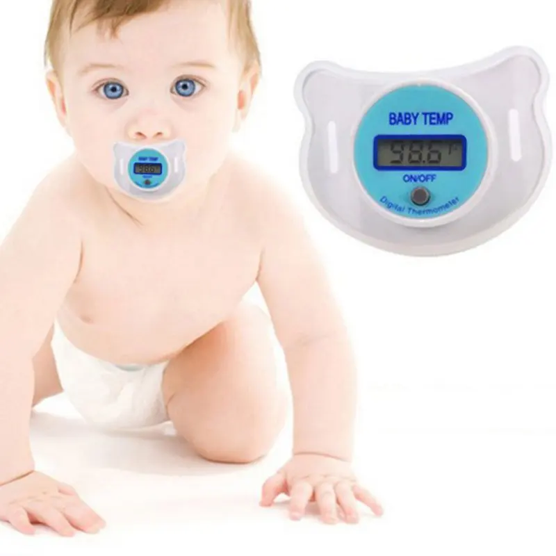 Ребенок Младенец Новорожденный ребенок ЖК-цифровой безопасности здоровье рот соска пустышка термометр Цельсия или Фаренгейт температура