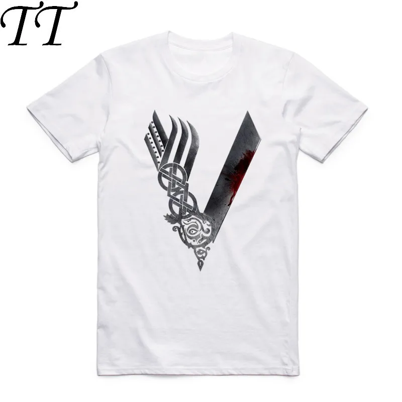 

2019 Fashion Men Print Ragnar Lothbrok Vikings Ragnar Lodbrok T-shirt O-Neck Short Sleeves Summer Hipster Funny Top Tee T Shirt