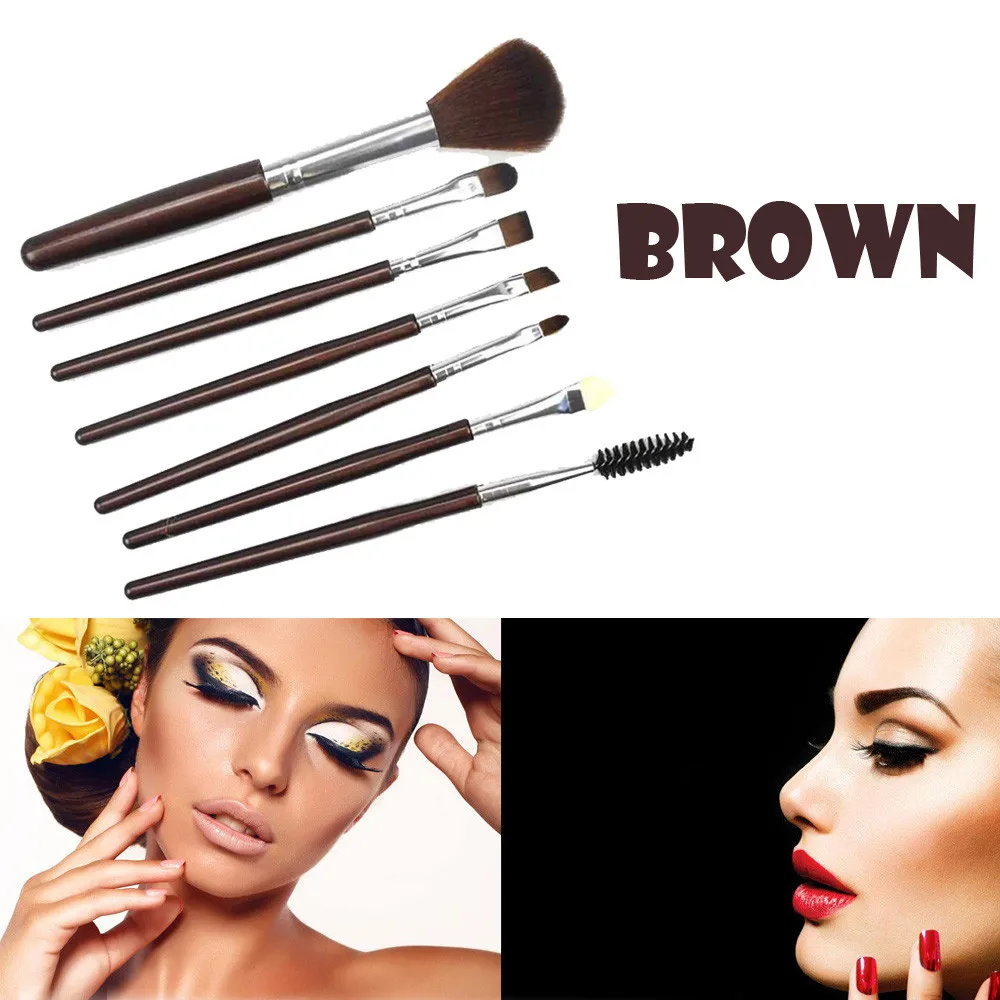 New 7Pcs Makeup Brushes Kit Face Lip Eye Shadow Eyeliner Foundation Blush Cosmetics Tools Pincel Maquiagem Brochas Maquillaje