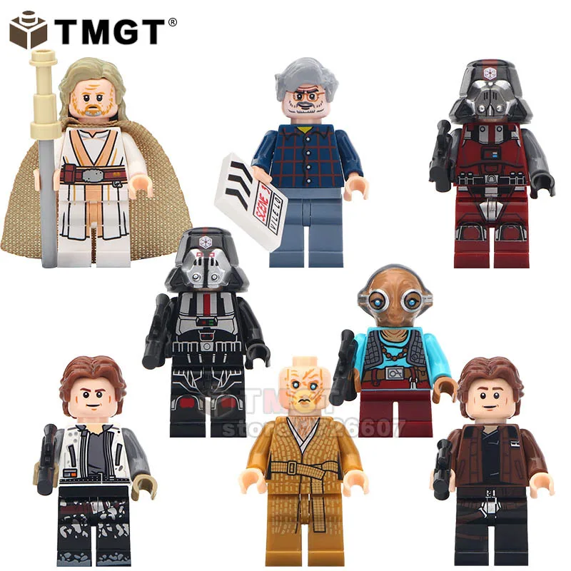 8 шт./партия, оружие йода, Джордж Лукас, маза канната, Snoke Han Solo Sith боевой урон, строительные блоки, игрушки для детей, подарки WM6039