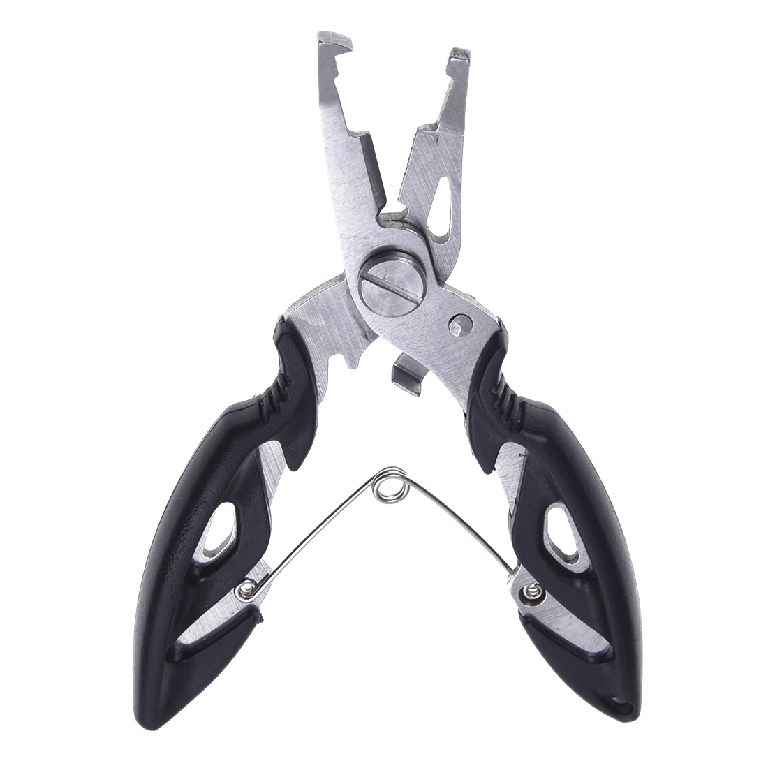 

4.9inch Stainless Steel Fishing Plier Scissors Line Cutter Hook Tackle Remove Tool Black