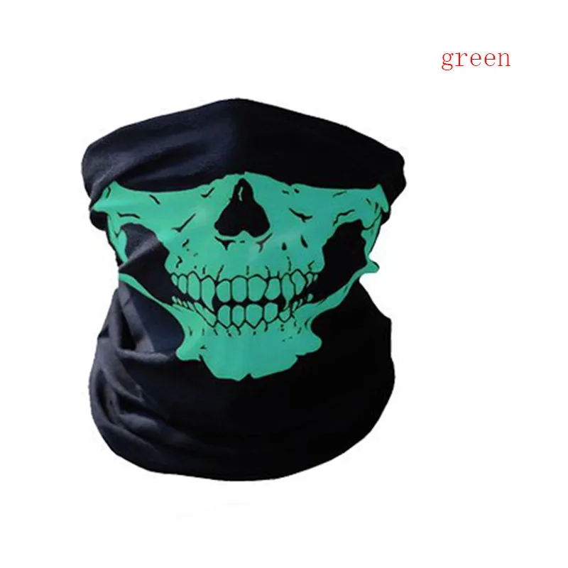 Фестиваль черепа маски Скелет Магия велосипед Лыжная маска-череп на половину лица маска шарф-Череп Multi Применение шеи призрак Половина маска - Цвет: Green