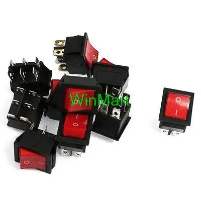 Красный рокер-переключатель 10x16A/250 V 20A/125V DPDT On-On 6 Pin | Обустройство дома