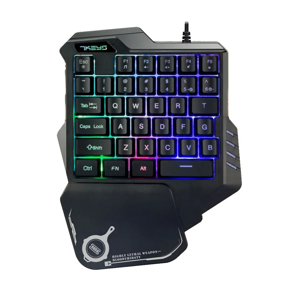 

Professional Wired 35 Keys Keyboard Gaming Keypad with LED Backlight 35 Keys One-handed Membrane Keyboard for LOL CS go PUBG TKB