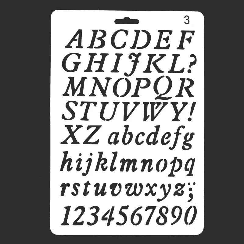 

0-9 Numbers A-Z Letters Stencils for DIY Scrapbooking Plastic Handmade Template Crafts Art Diary Decor Painting Spray Tool Card