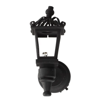 

Black Metal 1/ 12 Dollhouse Miniature LED Wall Light Model
