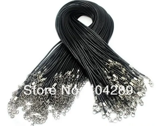 

10pcs 2mm Twisted Braided Rope Black/Brown Leather Cord Chain 20" Necklace Silver Clasp String Rope